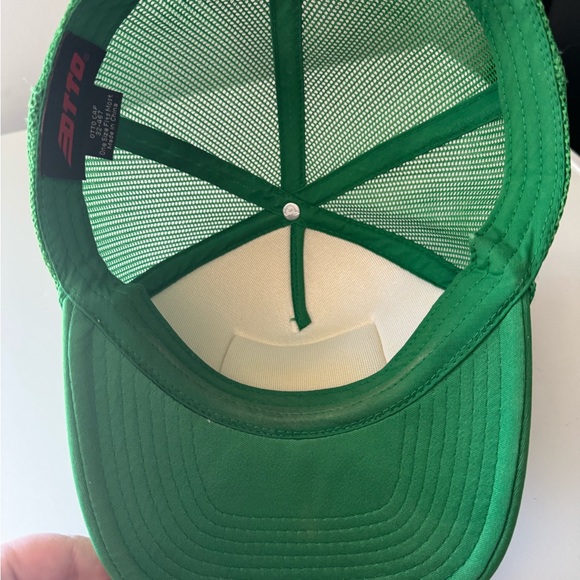 Green Trucker Hat with Patch - Picture 2 of 4